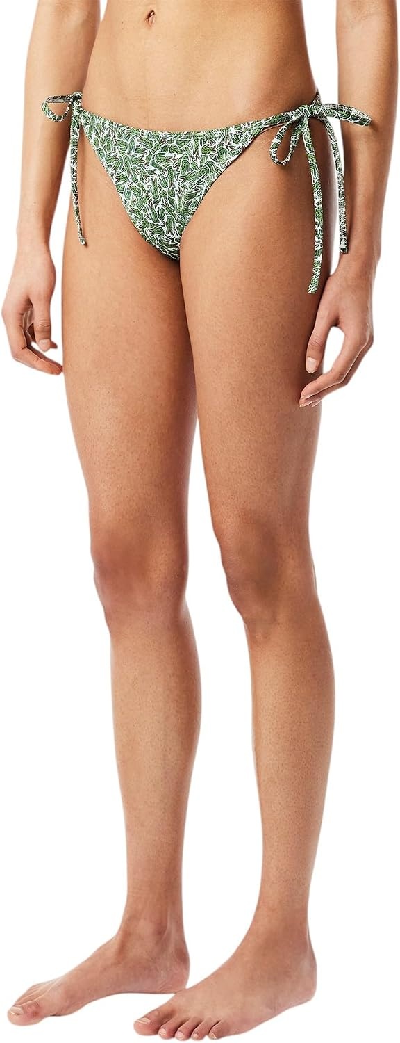image:imageLacoste Womens Printed Jersey Swim BriefsGreenFlour