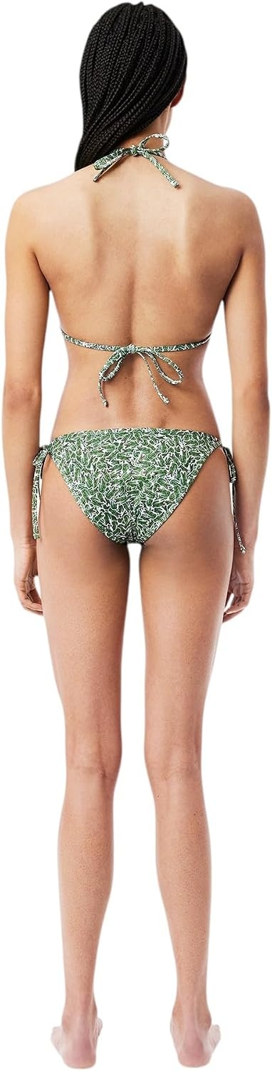 image:imageLacoste Womens Printed Jersey Swim BriefsGreenFlour