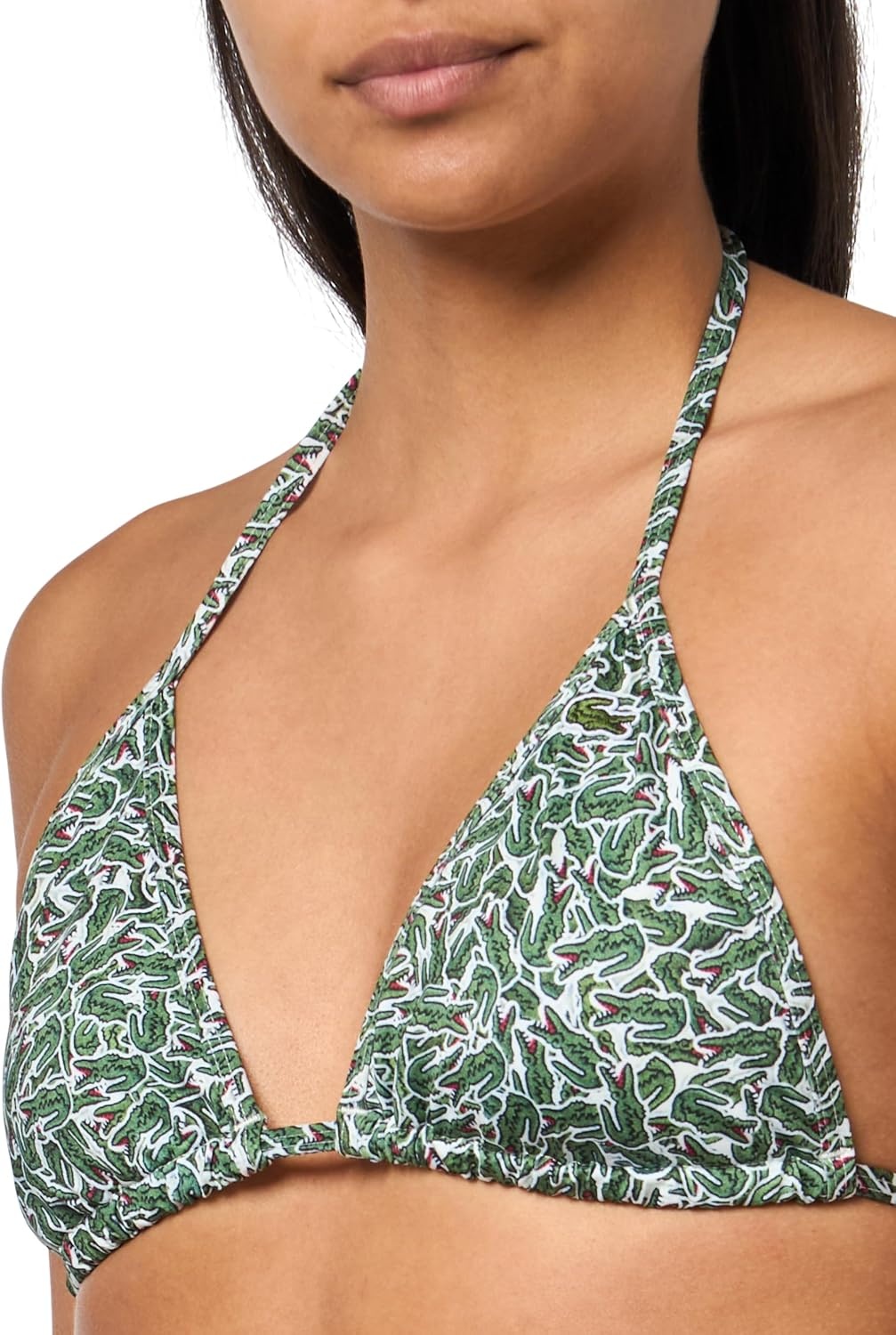 image:imageLacoste Womens Printed Jersey Swim TopGreenFlour