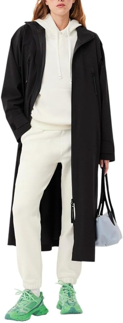 image:imageLacoste Womens Relaxed Fit Double Face Pique HoodieFlour