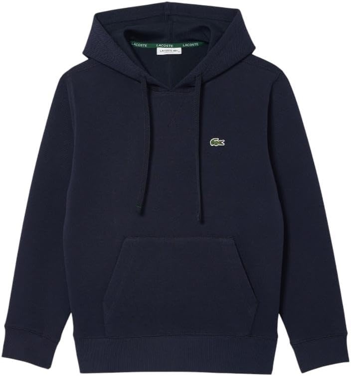 image:imageLacoste Womens Relaxed Fit Double Face Pique HoodieMidnight Blue
