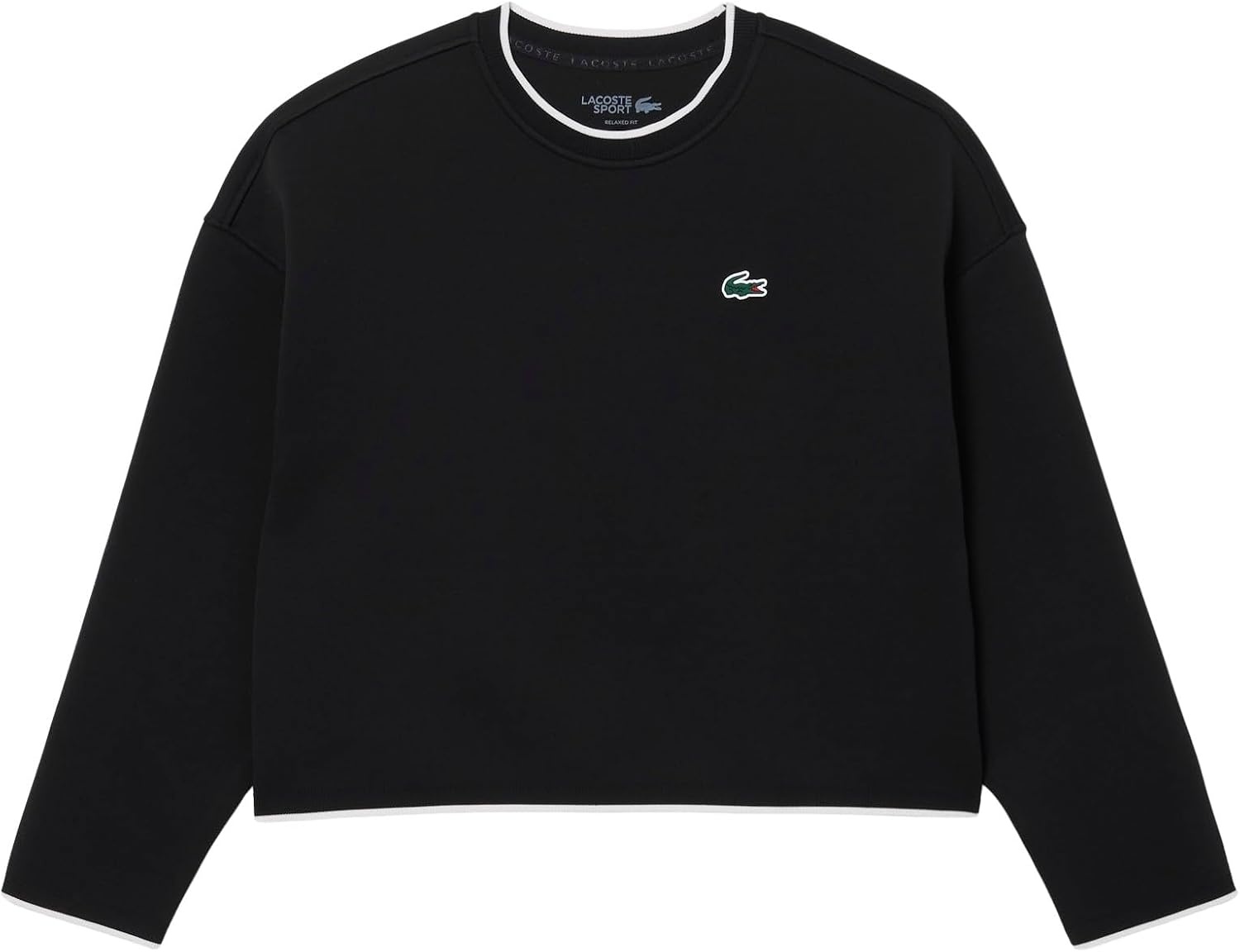 image:imageLacoste Womens Relaxed Fit High Neck SweatshirtBlack White