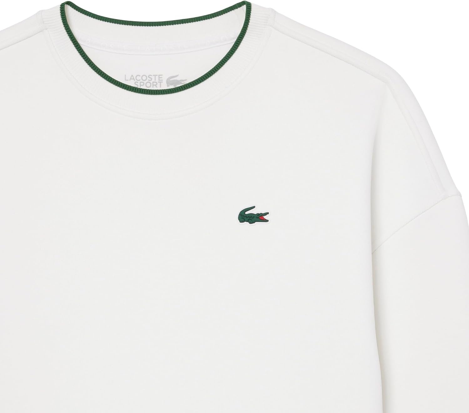 image:imageLacoste Womens Relaxed Fit High Neck SweatshirtWhite Green
