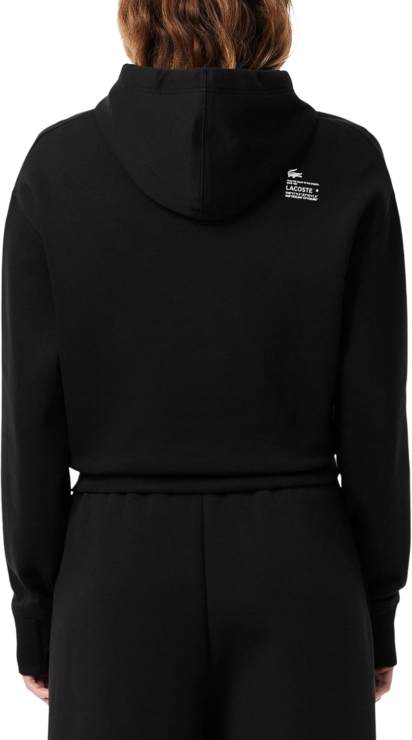 image:imageLacoste Womens Short Cut Cotton HoodieBlack