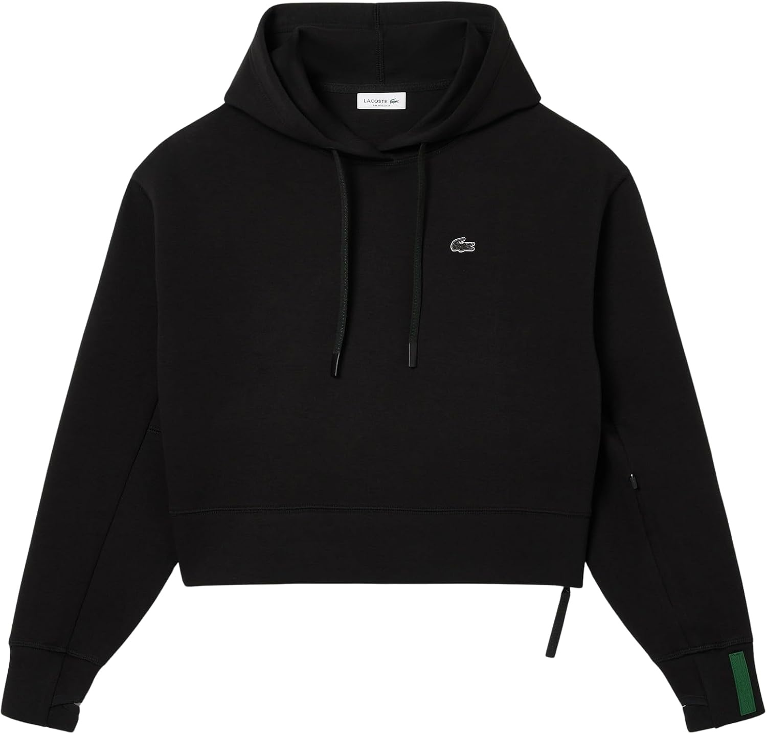 image:imageLacoste Womens Short Cut Cotton HoodieBlack