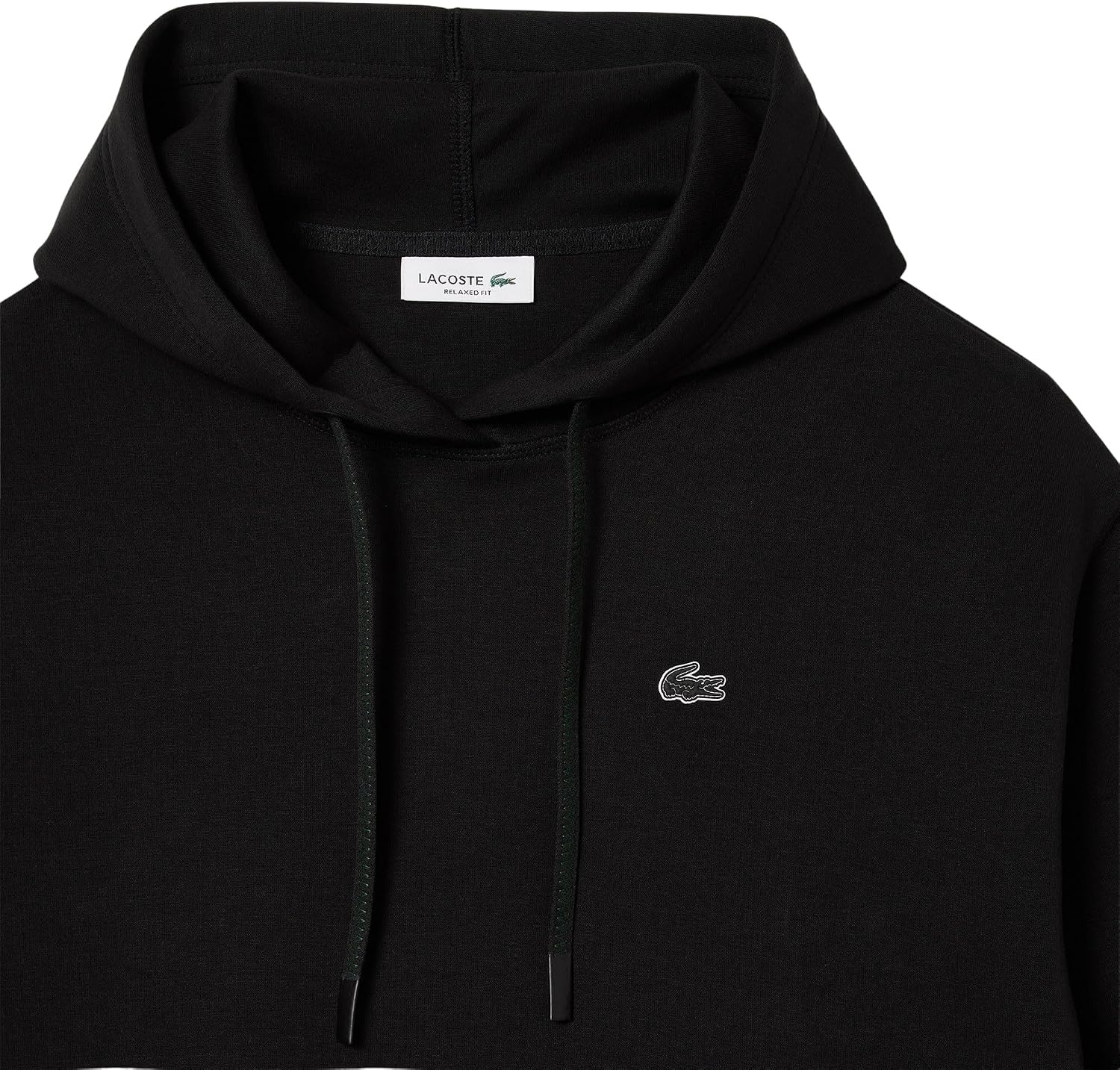 image:imageLacoste Womens Short Cut Cotton HoodieBlack