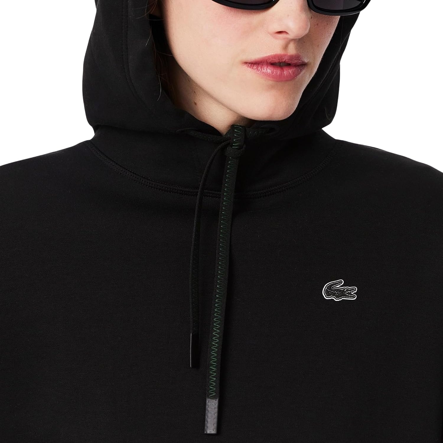 image:imageLacoste Womens Short Cut Cotton HoodieBlack