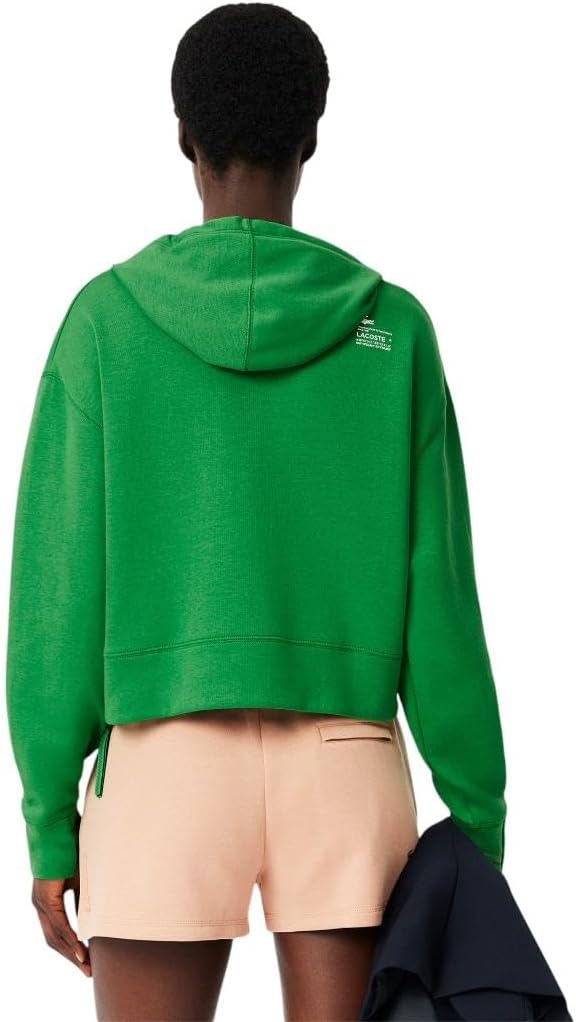 image:imageLacoste Womens Short Cut Cotton HoodieGreen