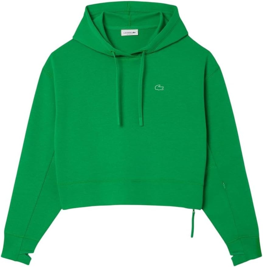 image:imageLacoste Womens Short Cut Cotton HoodieGreen