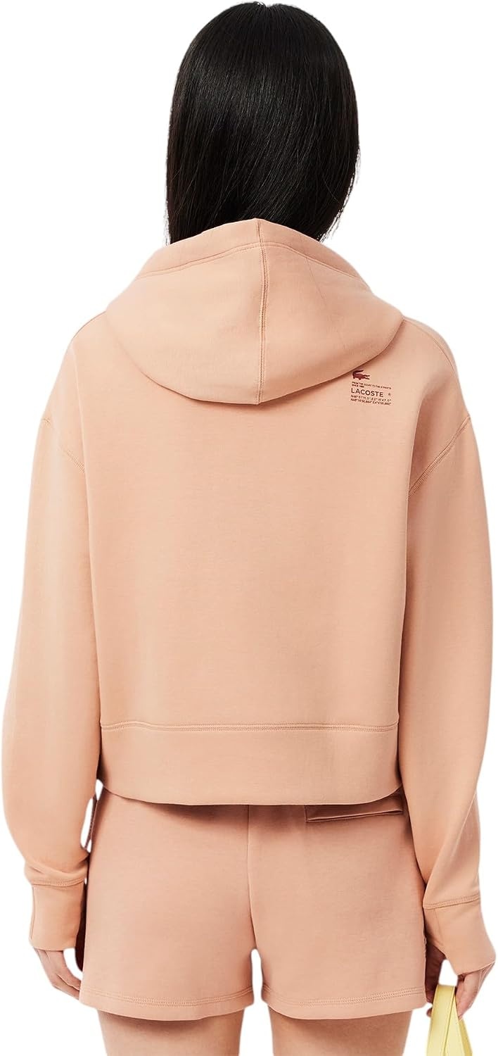 image:imageLacoste Womens Short Cut Cotton HoodieLatte