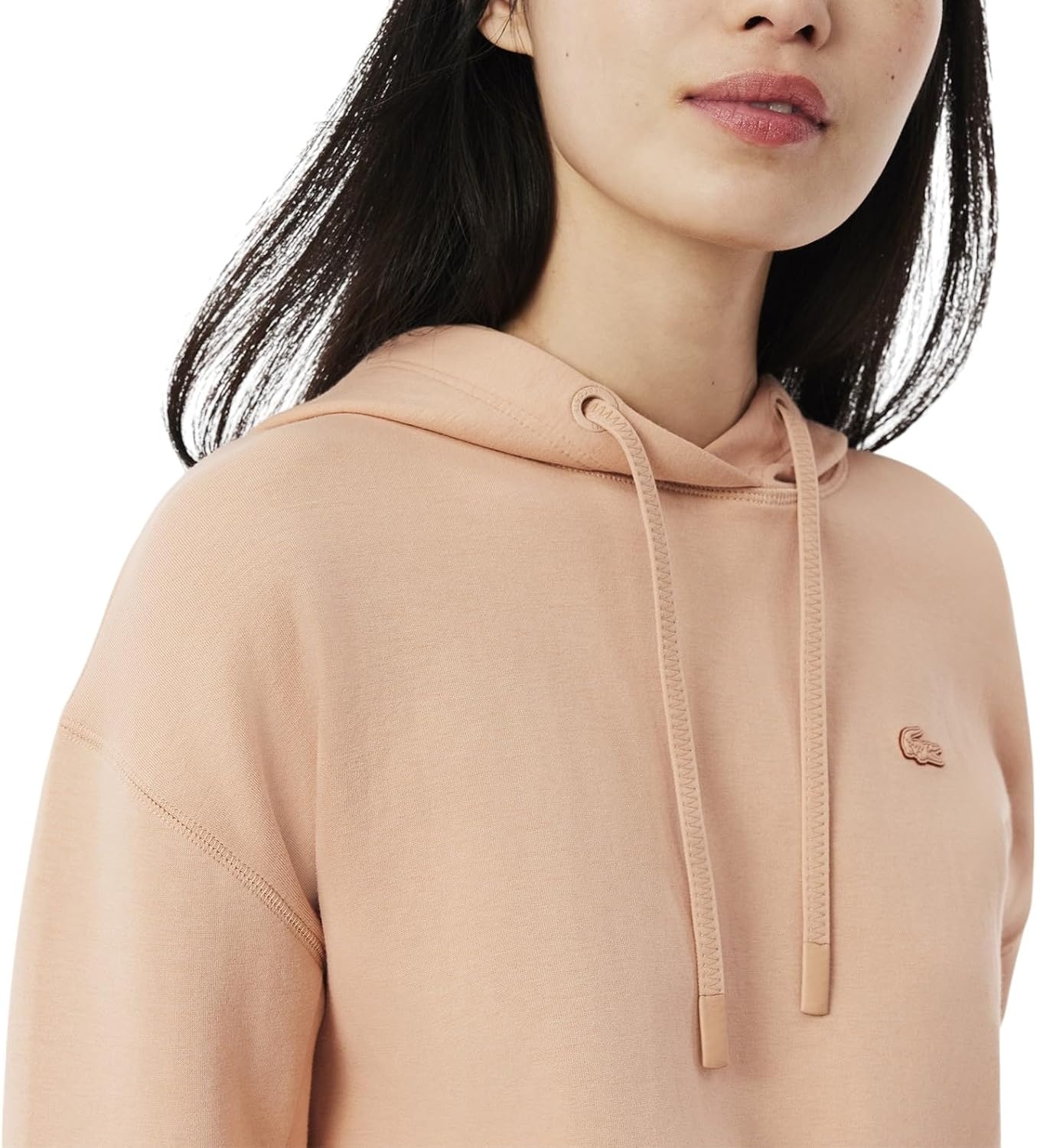 image:imageLacoste Womens Short Cut Cotton HoodieLatte