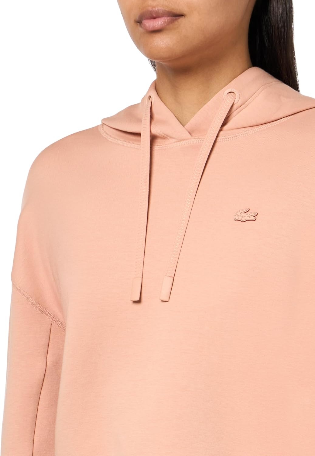 image:imageLacoste Womens Short Cut Cotton HoodieLatte