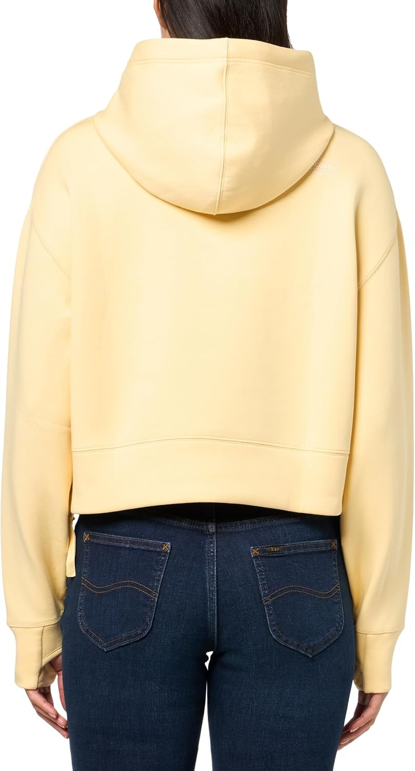 image:imageLacoste Womens Short Cut Cotton HoodieSeasame