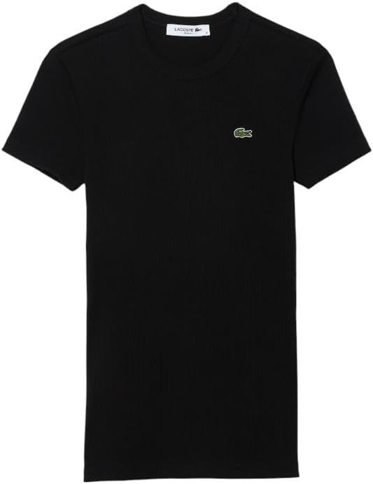 image:imageLacoste Womens Slim Fit Ribbed Cotton TshirtBlack