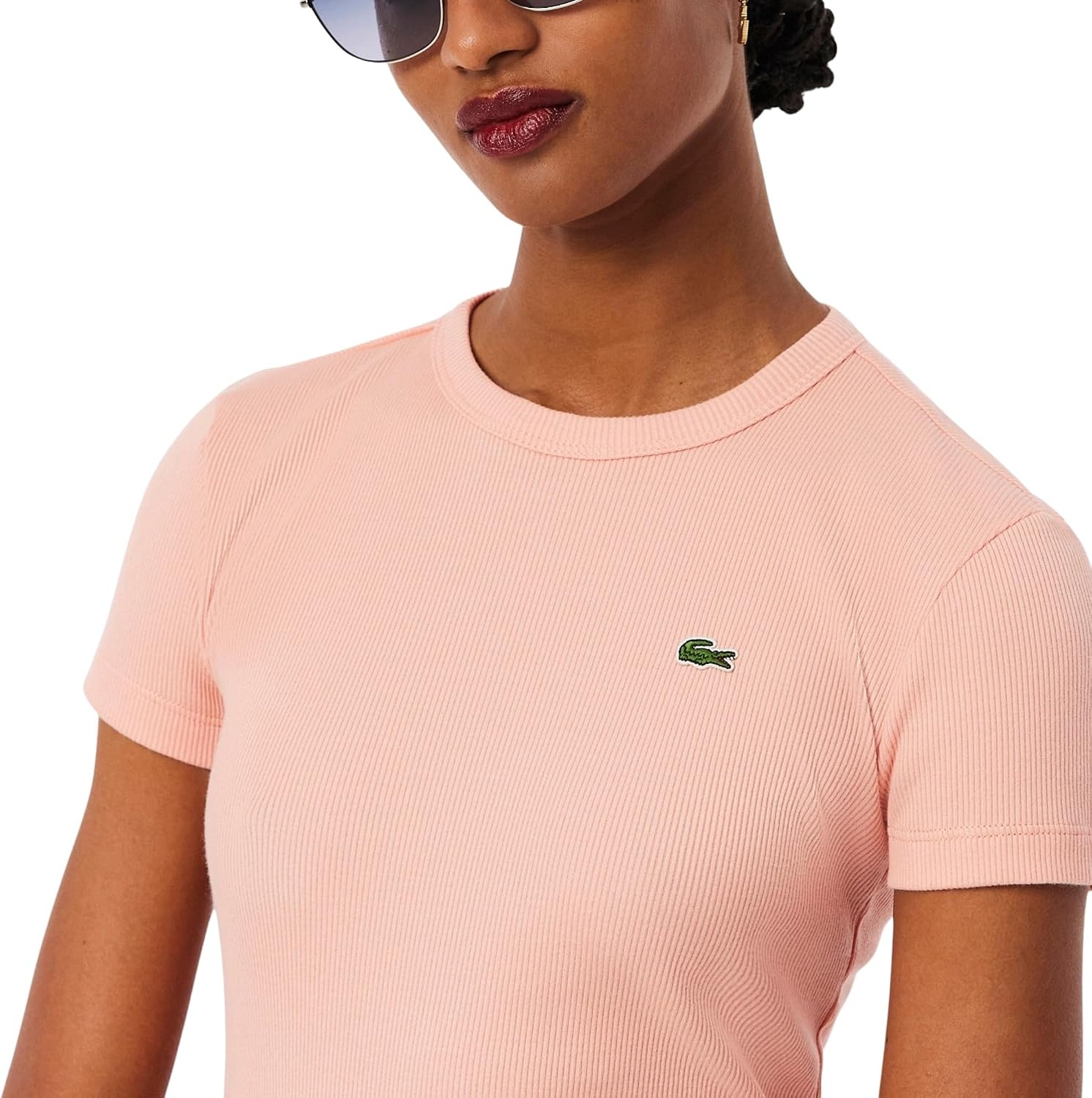 image:imageLacoste Womens Slim Fit Ribbed Cotton TshirtMiami