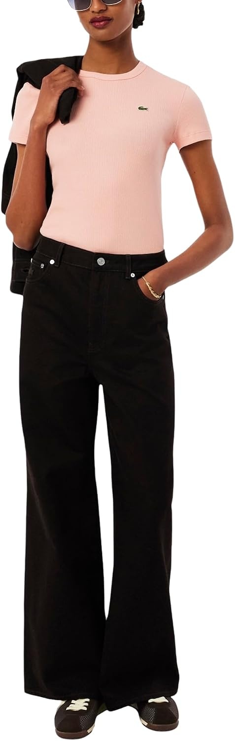 image:imageLacoste Womens Slim Fit Ribbed Cotton TshirtMiami