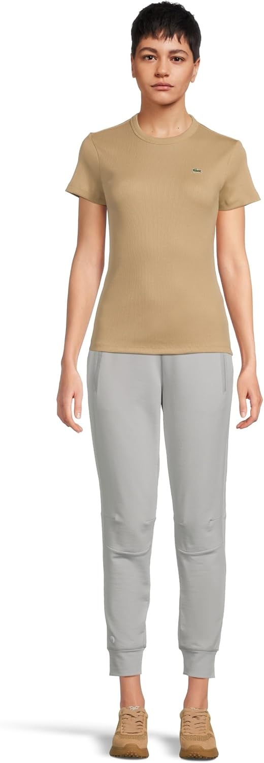 image:imageLacoste Womens Slim Fit Ribbed Cotton TshirtViennese