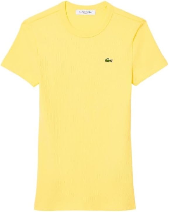image:imageLacoste Womens Slim Fit Ribbed Cotton TshirtYellow