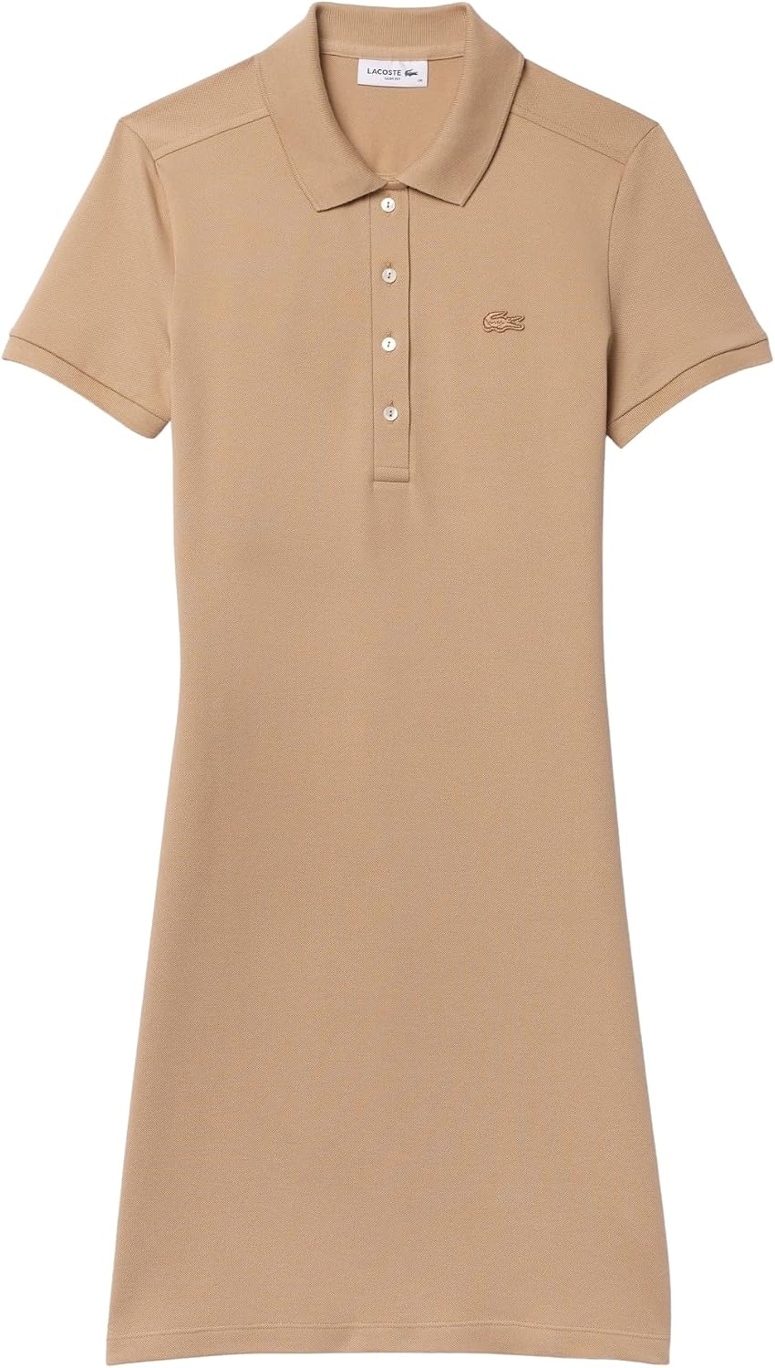 image:imageLacoste Womens Slim Fit Stretch Petit Piqu Polo DressBeige