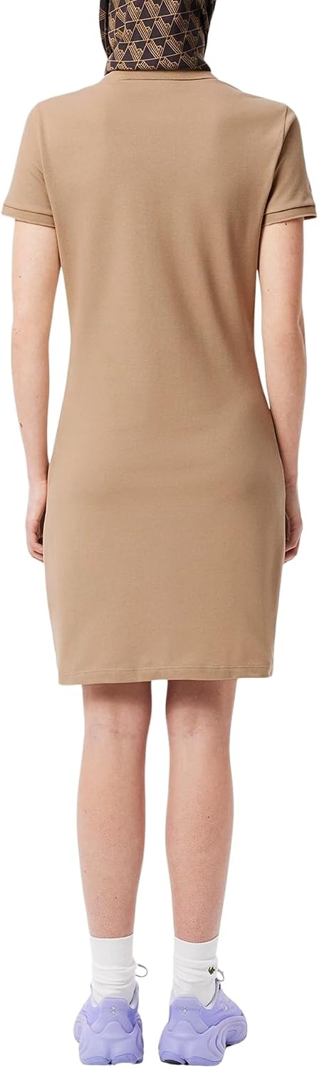 image:imageLacoste Womens Slim Fit Stretch Petit Piqu Polo DressBeige
