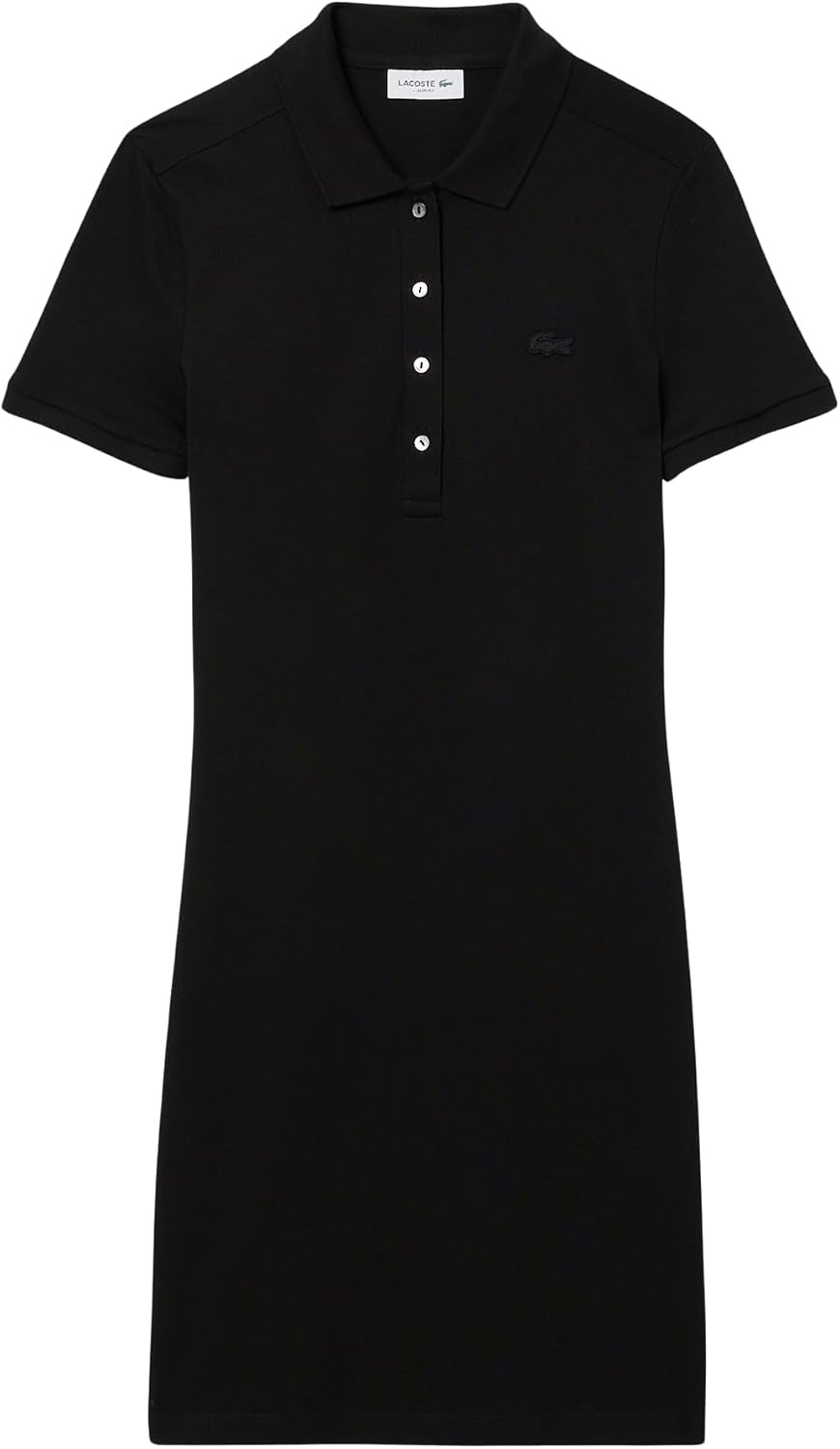 image:imageLacoste Womens Slim Fit Stretch Petit Piqu Polo DressBlack