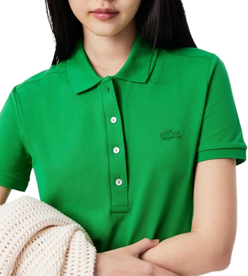 image:imageLacoste Womens Slim Fit Stretch Petit Piqu Polo DressGreen