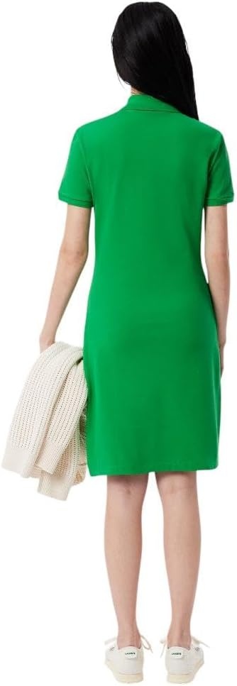 image:imageLacoste Womens Slim Fit Stretch Petit Piqu Polo DressGreen
