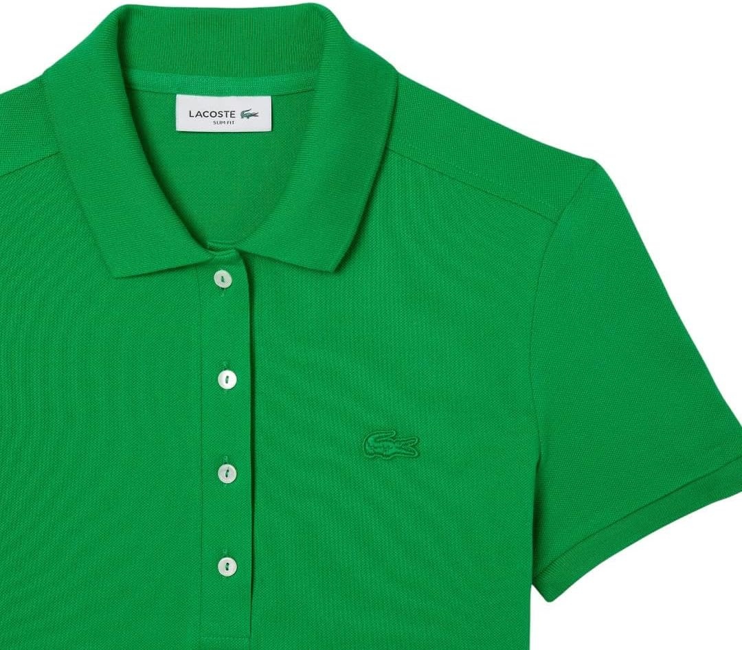 image:imageLacoste Womens Slim Fit Stretch Petit Piqu Polo DressGreen