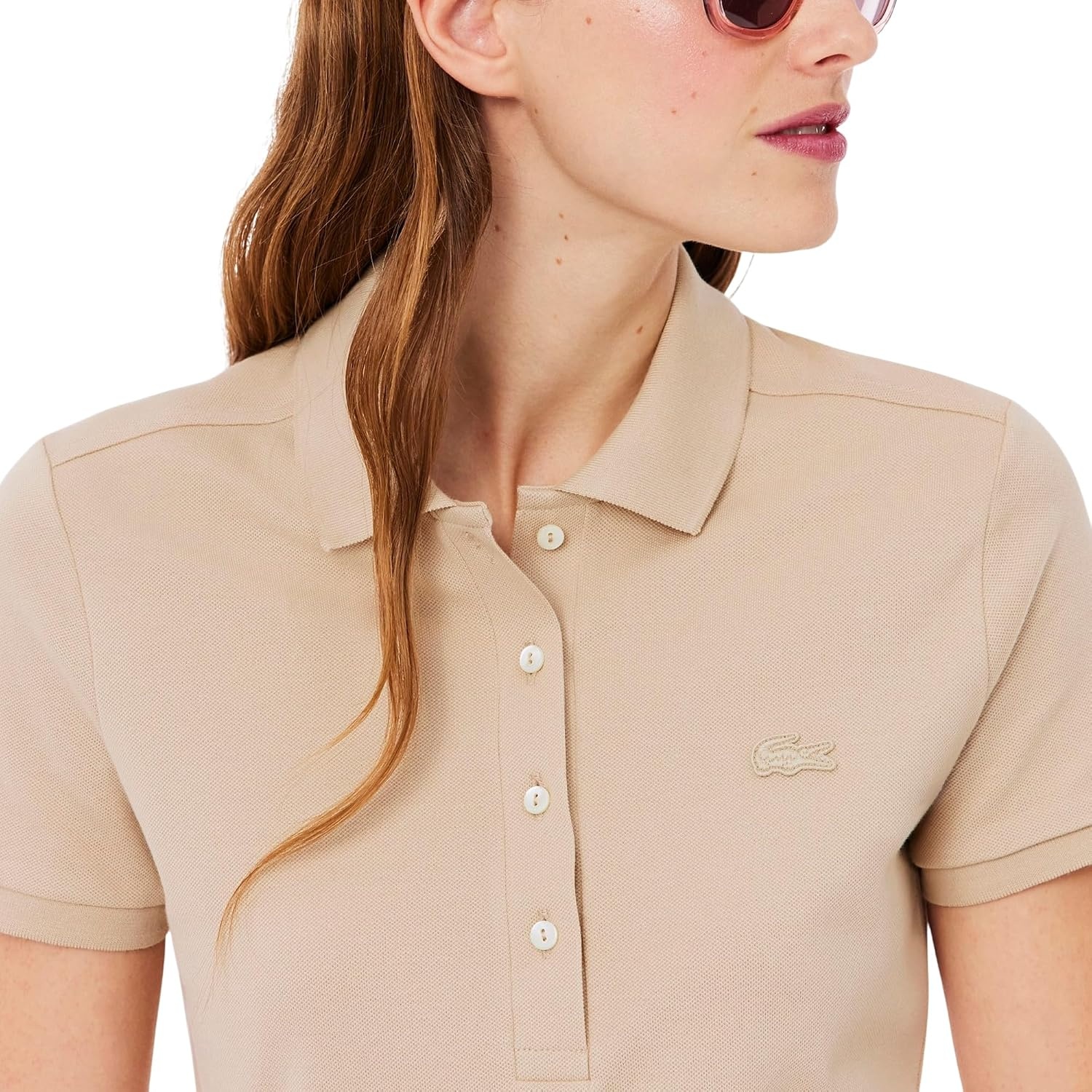image:imageLacoste Womens Slim Fit Stretch Petit Piqu Polo DressLionne