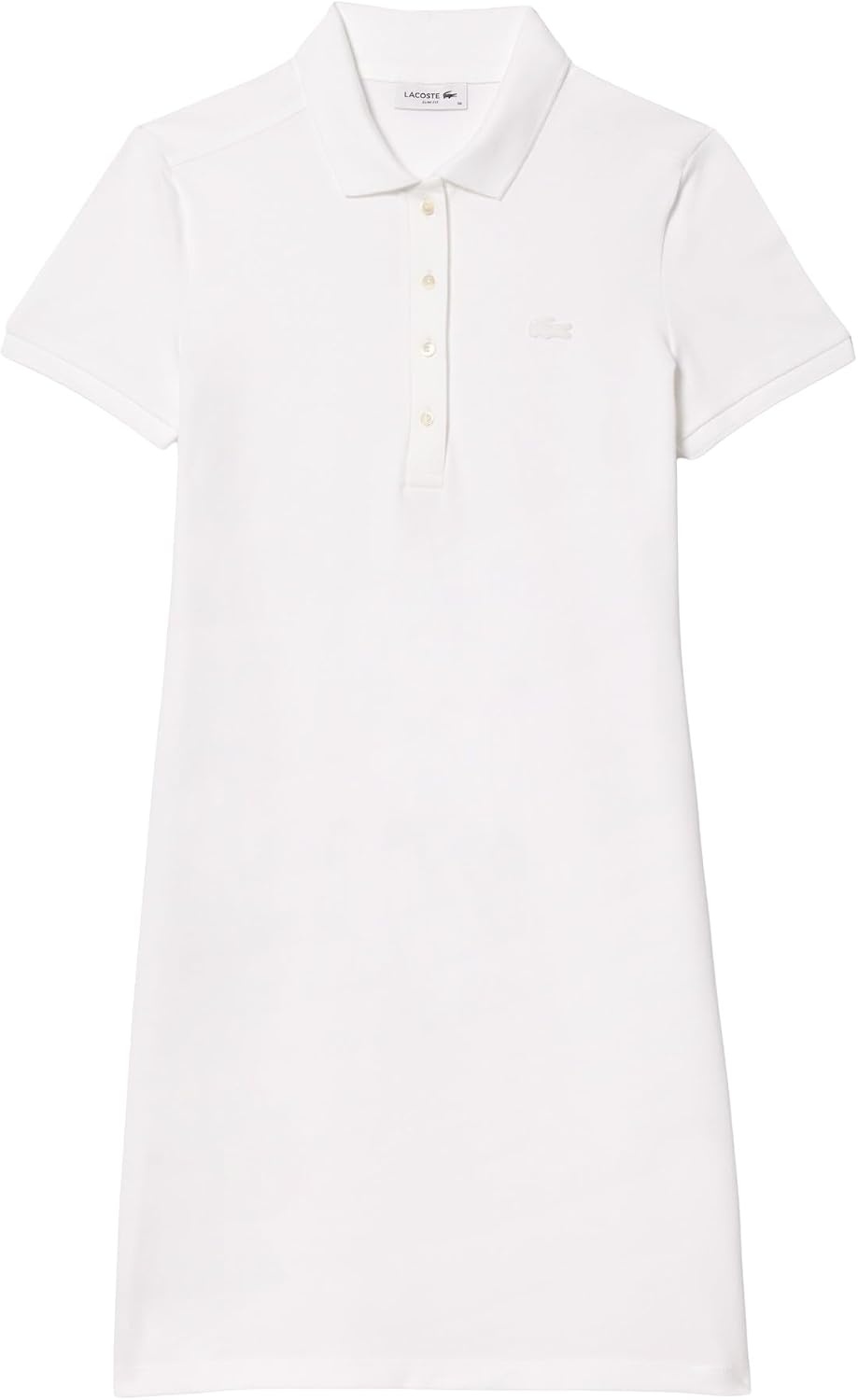 image:imageLacoste Womens Slim Fit Stretch Petit Piqu Polo DressWhite