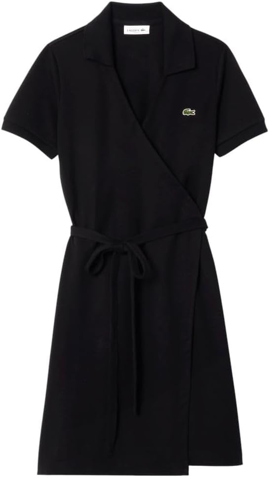 image:imageLacoste Womens Stretch Mini Pique Wrap DressBlack