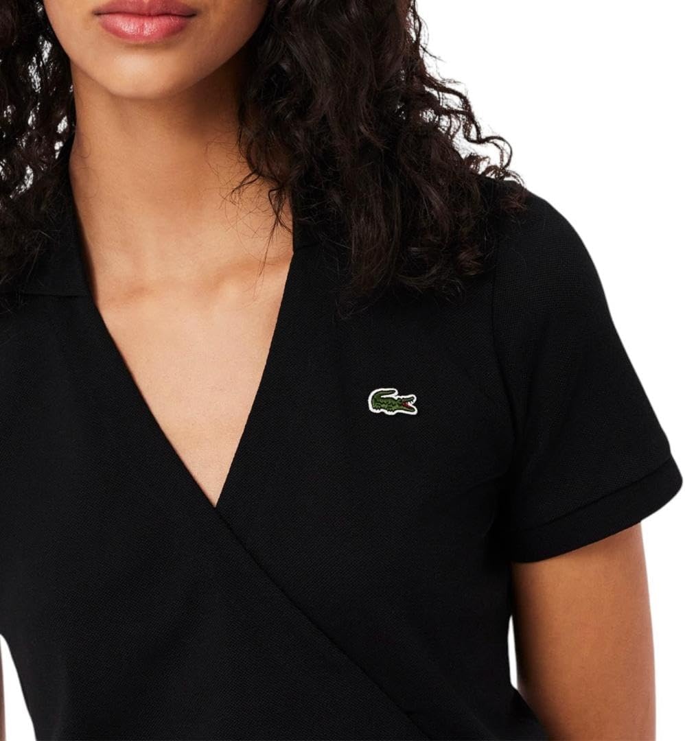 image:imageLacoste Womens Stretch Mini Pique Wrap DressBlack