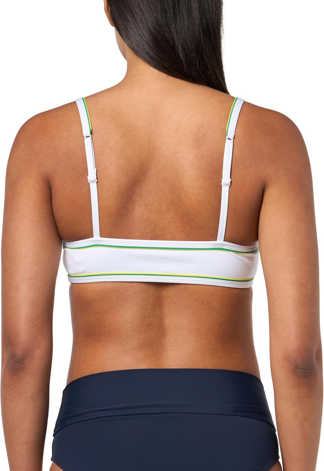 image:imageLacoste Womens Trim Accent Swim TopWhitePineappleGreen