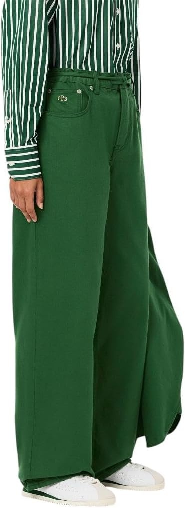image:imageLacoste Womens Wide Fit Denim JeansGreen