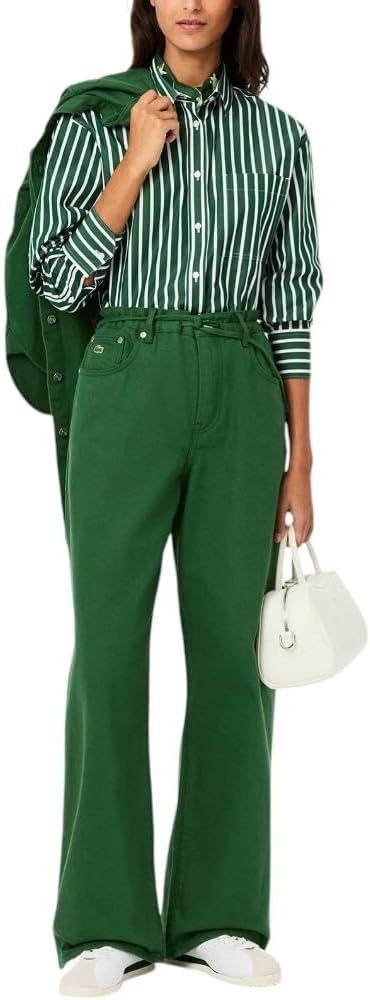 image:imageLacoste Womens Wide Fit Denim JeansGreen