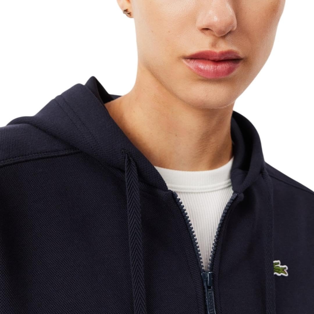 image:imageLacoste Womens Zipup Pique HoodieMidnight Blue