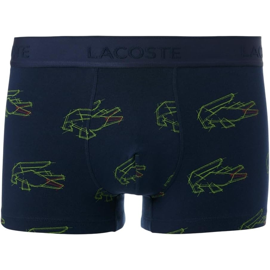image:imageLacoste 3Pack All Over Print Active Microfiber TrunksNavy BlueLight GreenRed