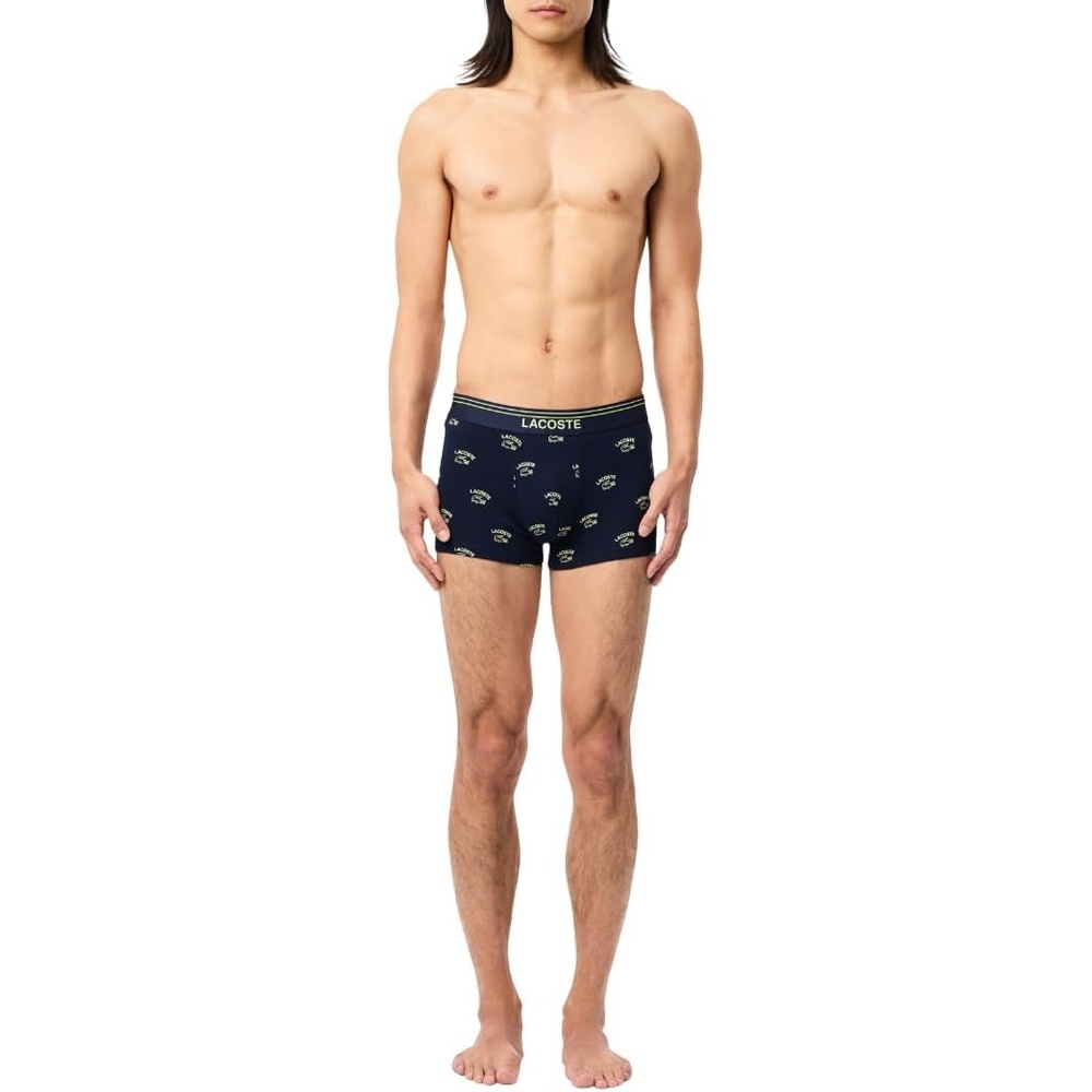 image:imageLacoste 3Pack All Over Print Active Microfiber TrunksNavy BluePollenFirefly