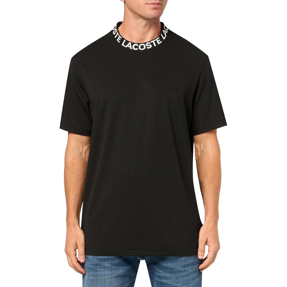 image:imageLacoste Cotton Jersey Signature Print TShirtBlack