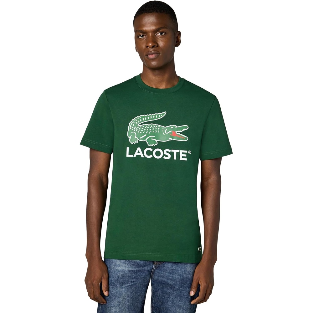 image:imageLacoste Cotton Jersey Signature Print TShirtGreen