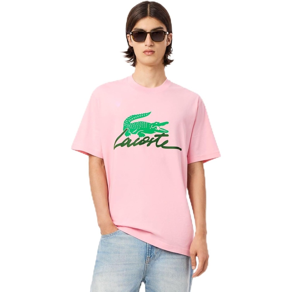 image:imageLacoste Cotton Jersey Signature Print TShirtLotus Signature