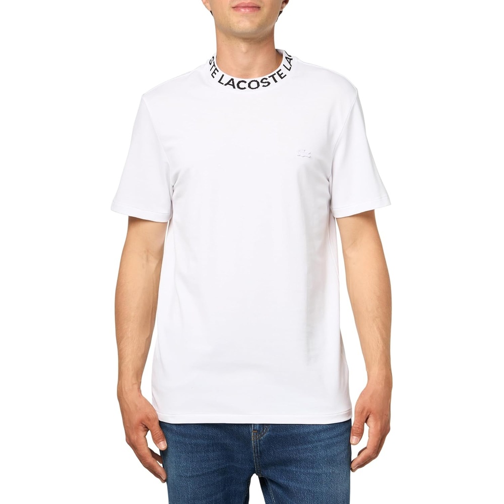 image:imageLacoste Cotton Jersey Signature Print TShirtWhite