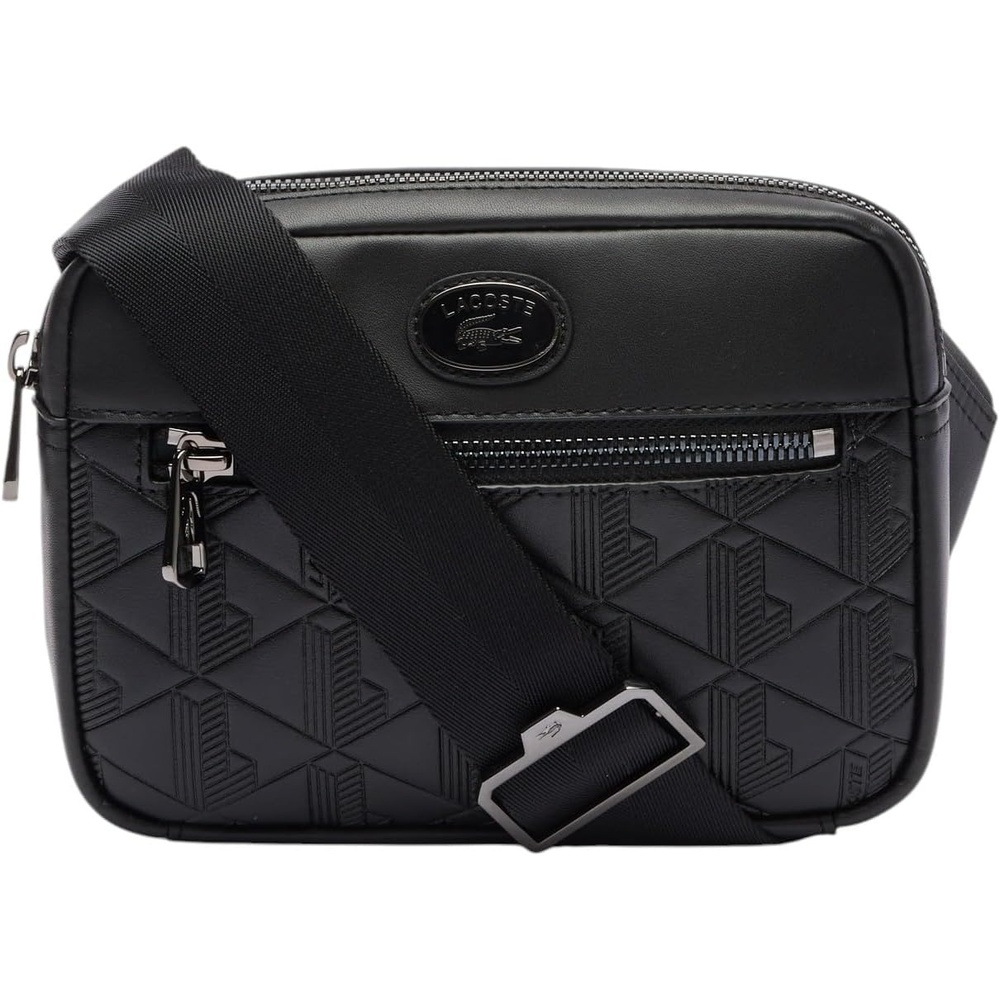 image:imageLacoste Embossed Monogram Shoulder BagBlack