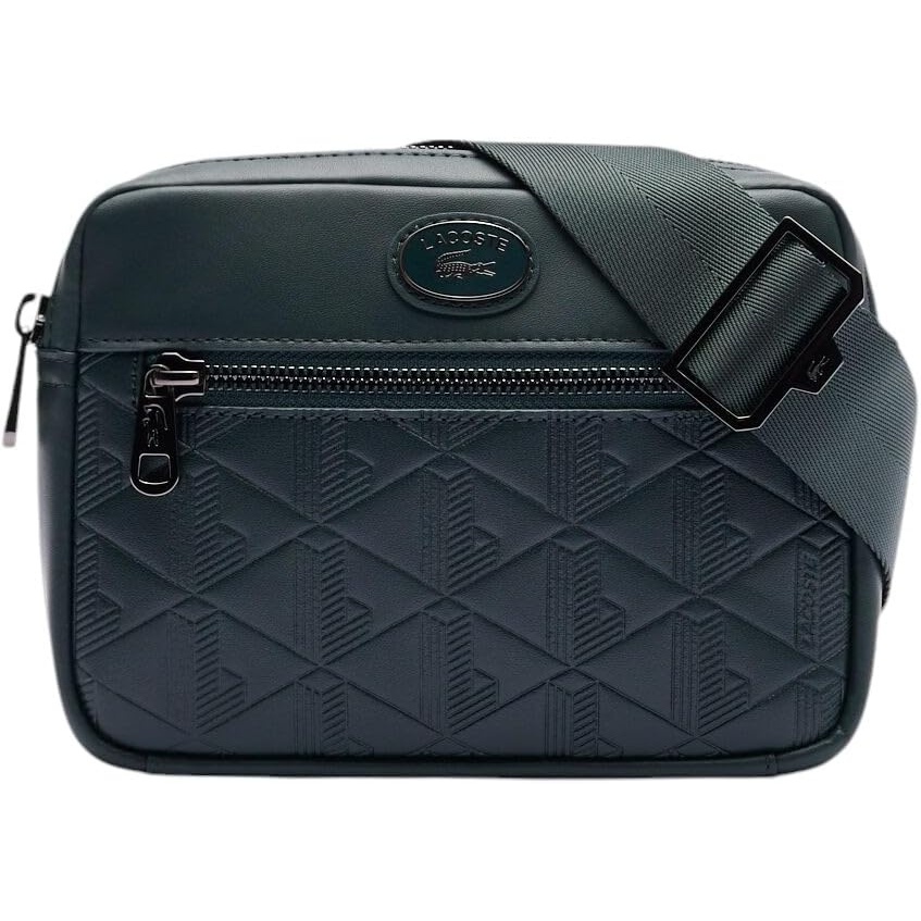 image:imageLacoste Embossed Monogram Shoulder BagDark Green