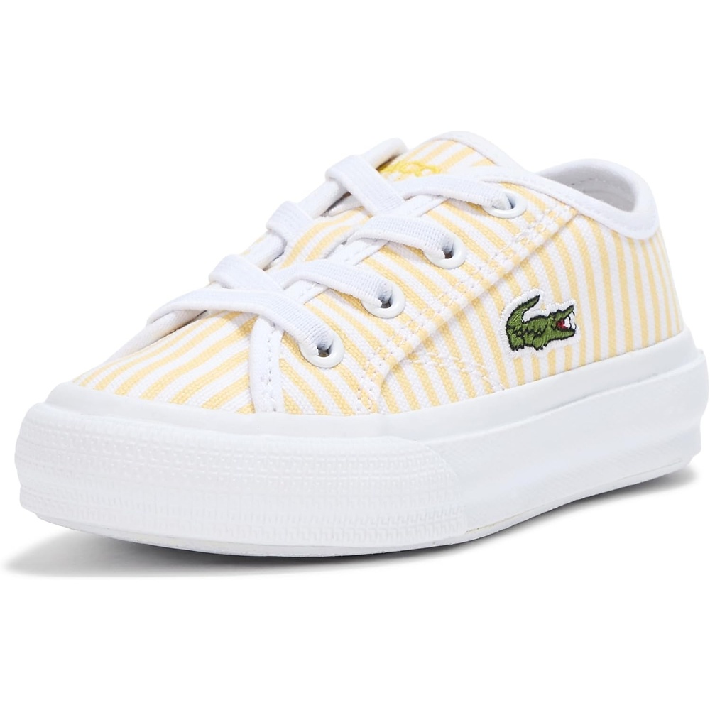 image:imageLacoste Kids Infants Backcourt SneakerStripes Light YellowWhite
