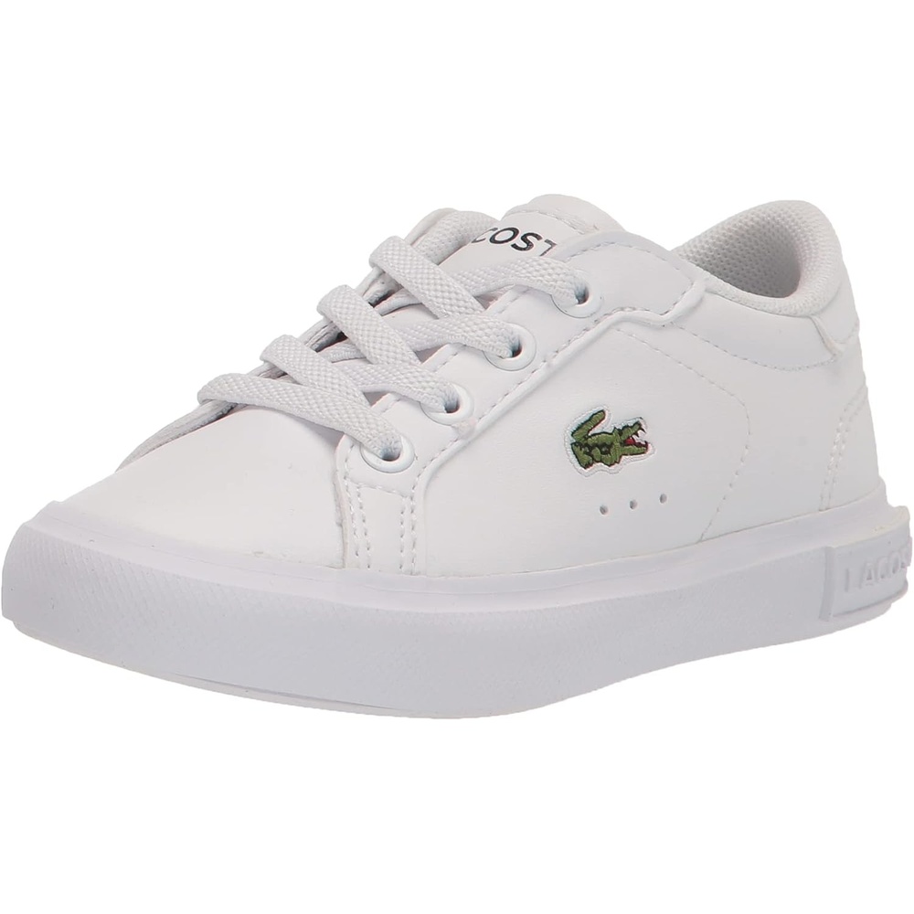 image:imageLacoste Kids Powercourt Sneakers ToddlerLittle KidWhiteGlossLogMarzipanJava Blue