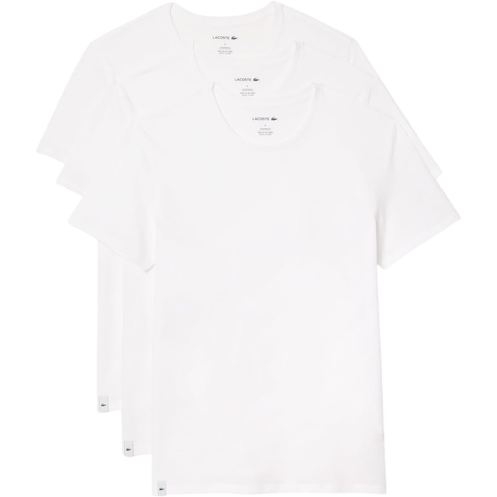 image:imageLacoste Mens 100 Cotton Regular Fit Crew Neck Undershirt 3pack Amazon ExclusivesWhite