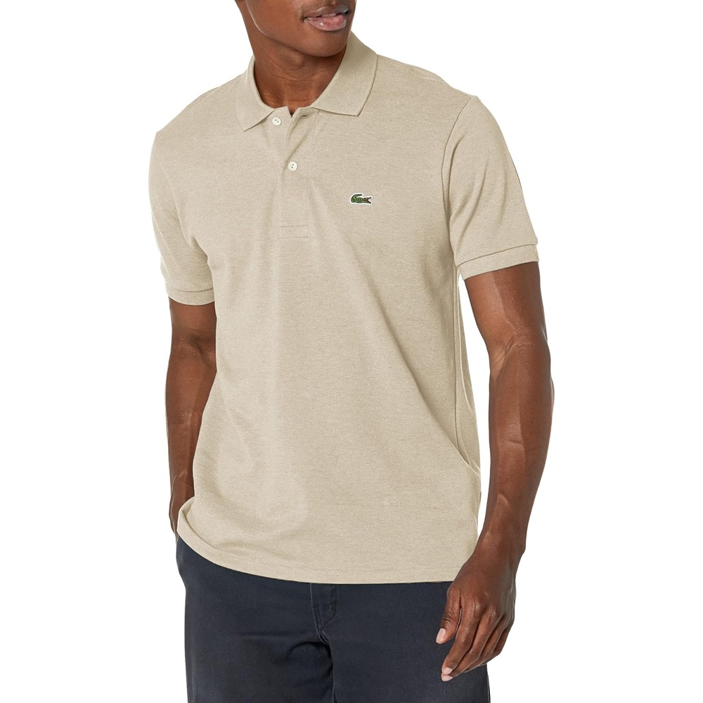 image:imageLacoste Mens Classic Fit L1212 Marl Polo ShirtHeather Wicker