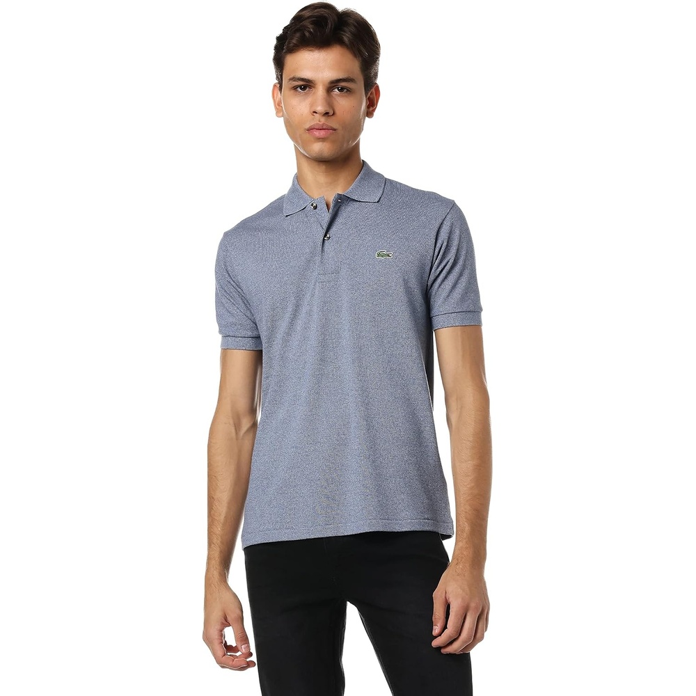 image:imageLacoste Mens Classic Fit L1212 Marl Polo ShirtLight Indigo Blue