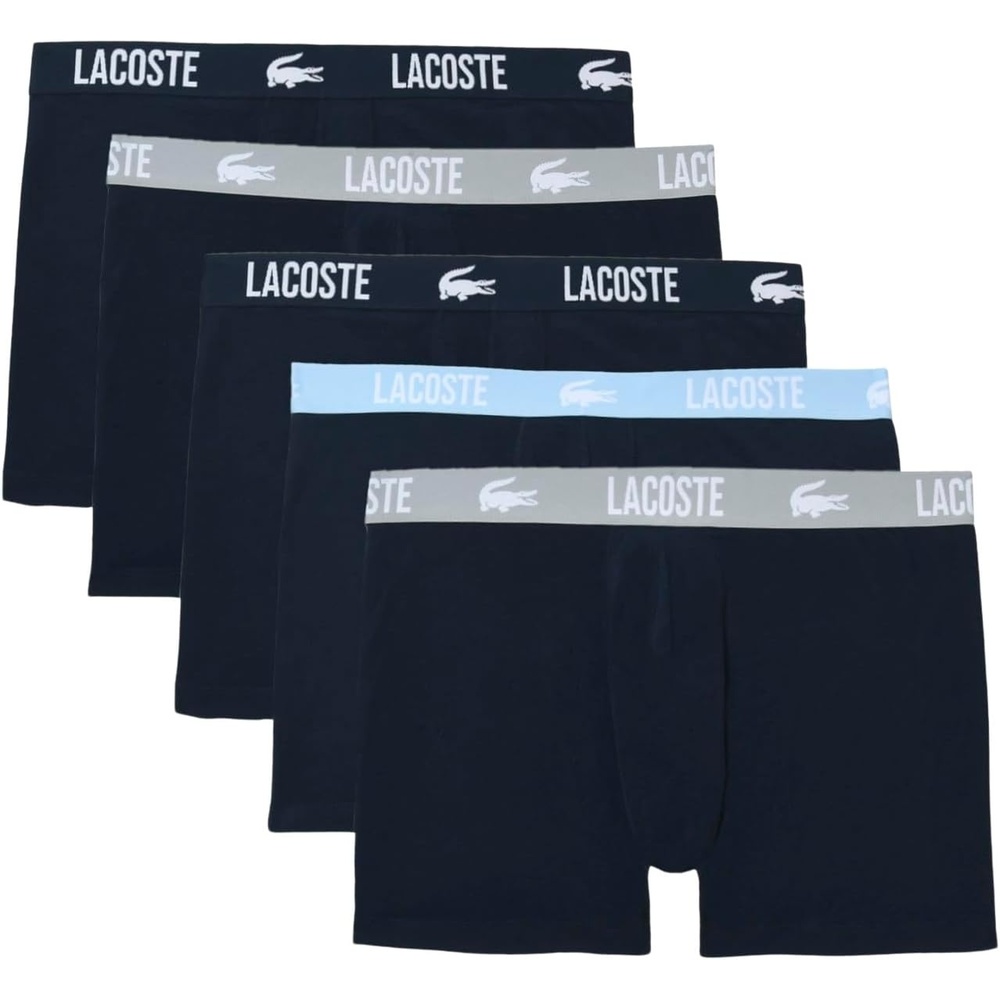image:imageLacoste Mens Cotton Stretch Essentials Boxer Briefs 5packNavy BlueNavy BlueOverview